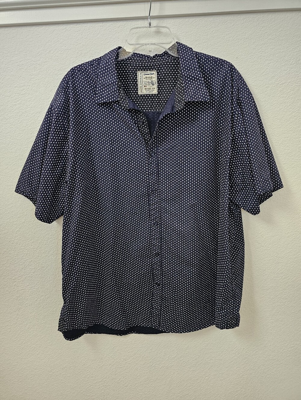 Colours Alexander Julian Men's 3X Shirt Navy Geometric Diamond Cotton SS
